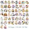 Wrapables Waterproof Transparent PET Stickers for Water Bottles, Laptop, Phones, Skateboards, Decals for Teens, 100pcs, Curious Cats